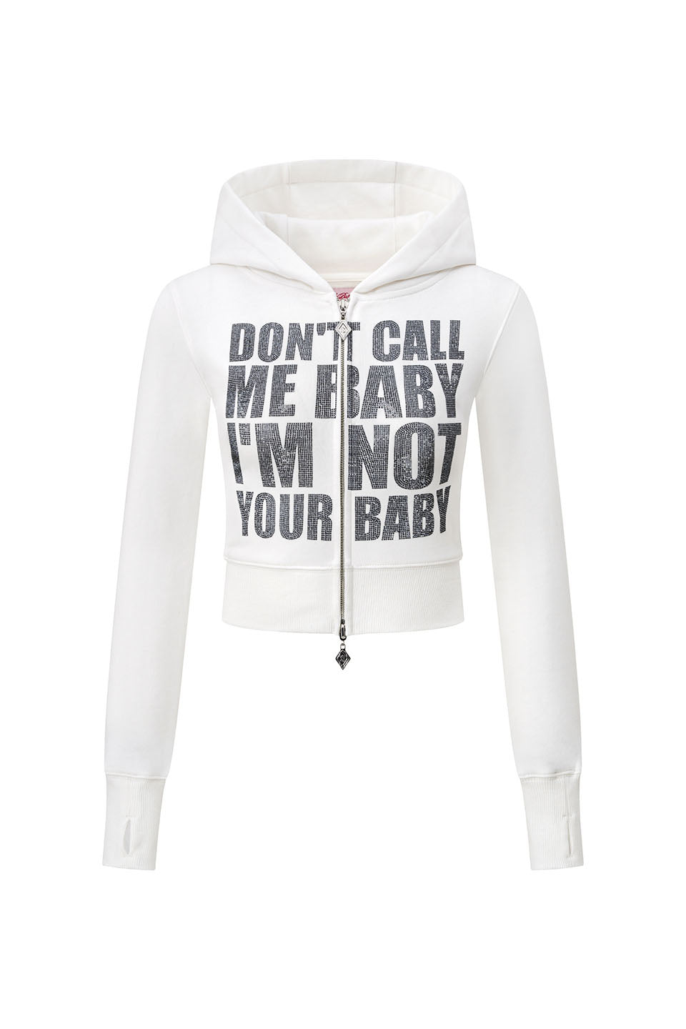 Not Your Baby Cropped Zip Hoodie