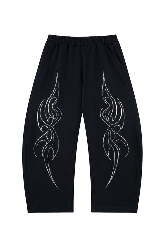 Tribal Rhinestone Curve Sweat Pants