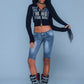 Not Your Baby Cropped Zip Hoodie