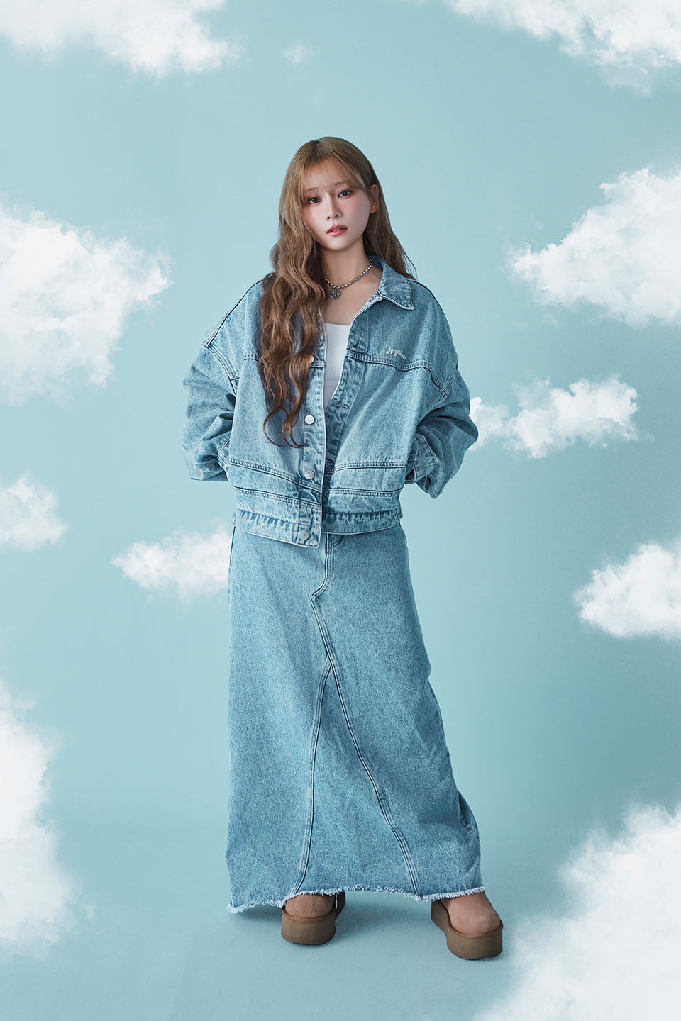 ANGEL Denim Long Skirt