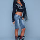 Not Your Baby Cropped Zip Hoodie