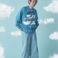 ANGEL Oversized Gradation Logo Knit Blue