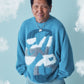ANGEL Oversized Gradation Logo Knit Blue