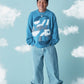 ANGEL Oversized Gradation Logo Knit Blue