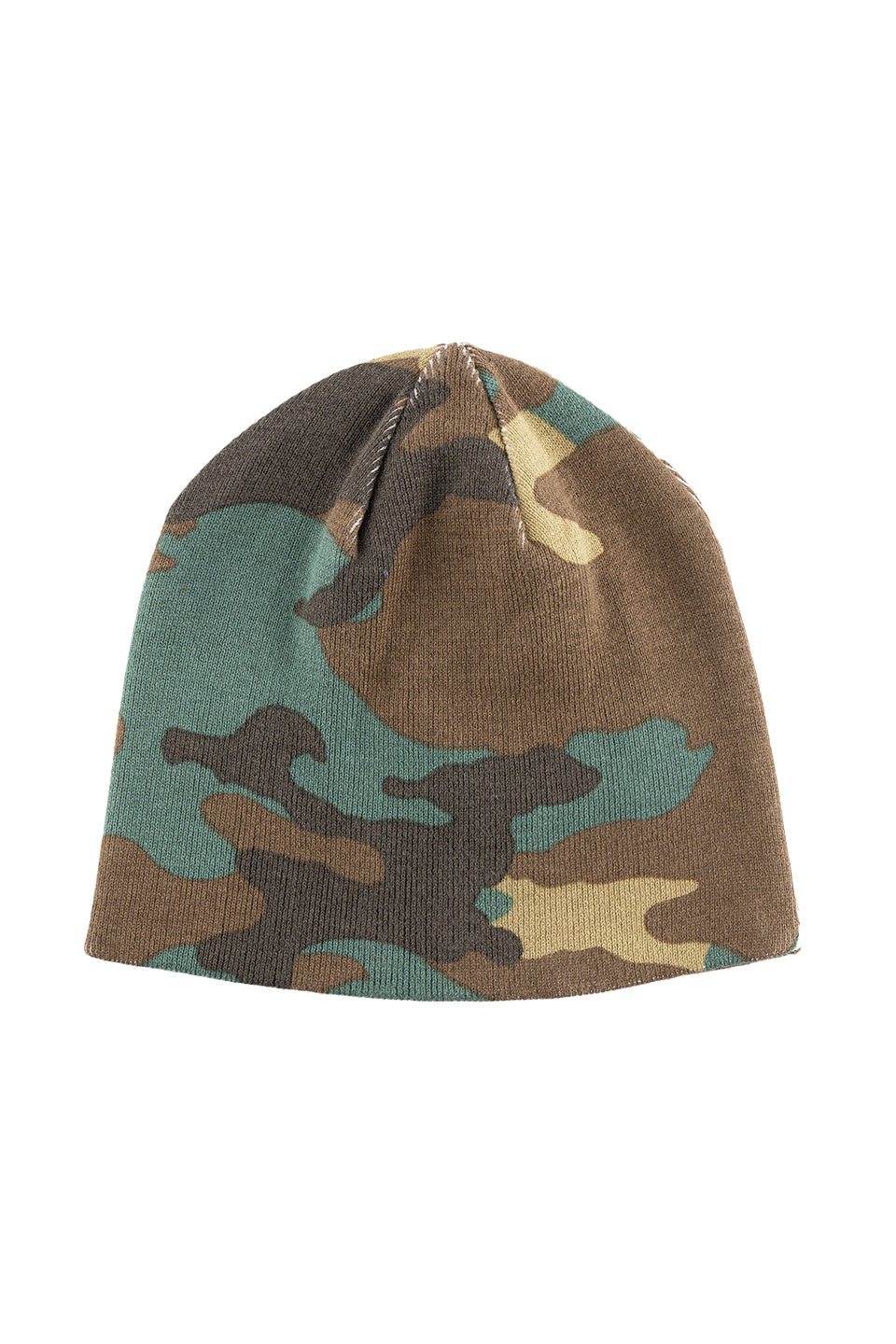 Camouflage Cross Leather Patch Beanie