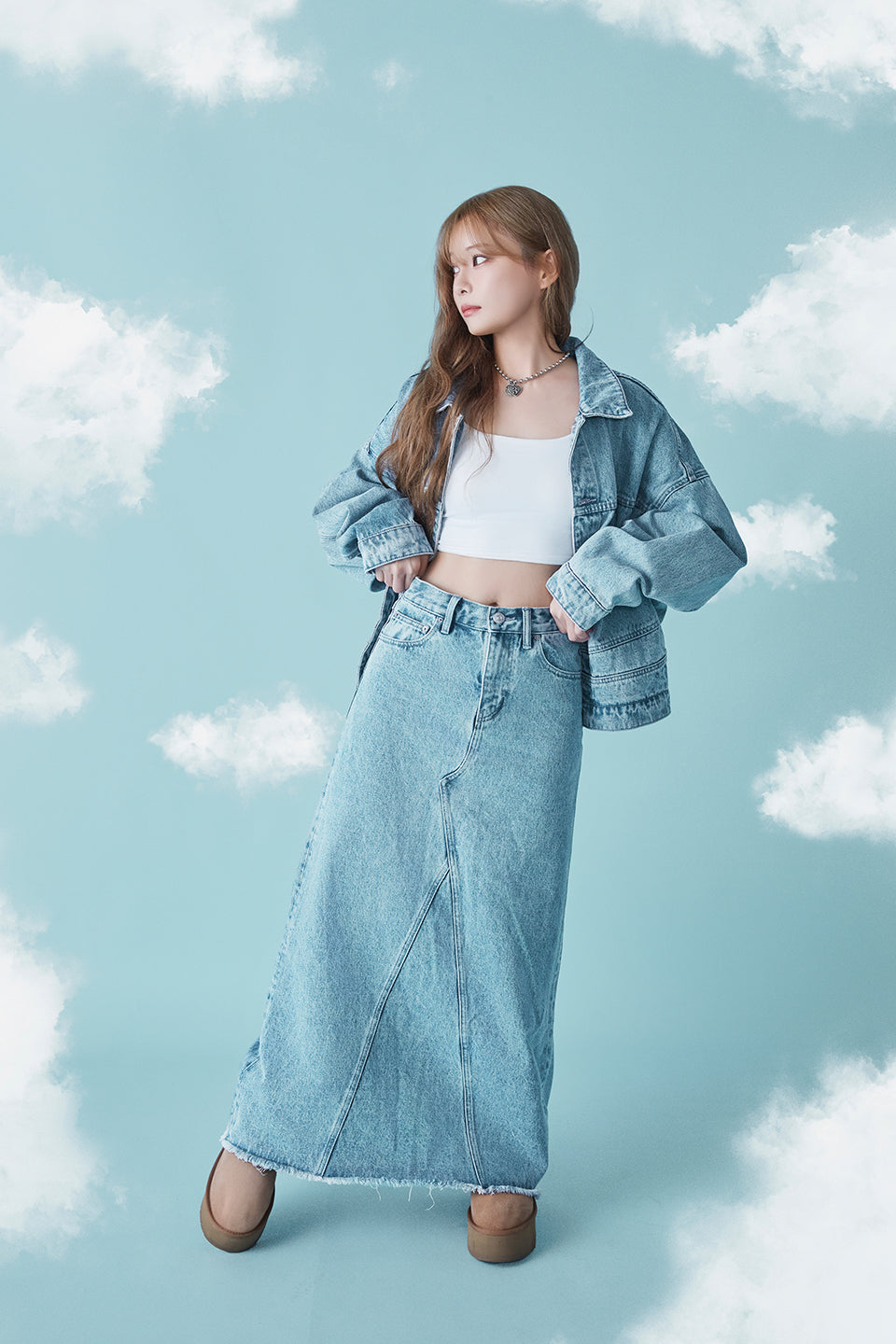 ANGEL Denim Long Skirt