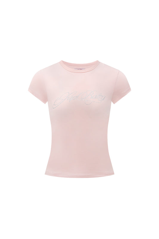 Rhinestone Baby Logo Tee Women's Pink