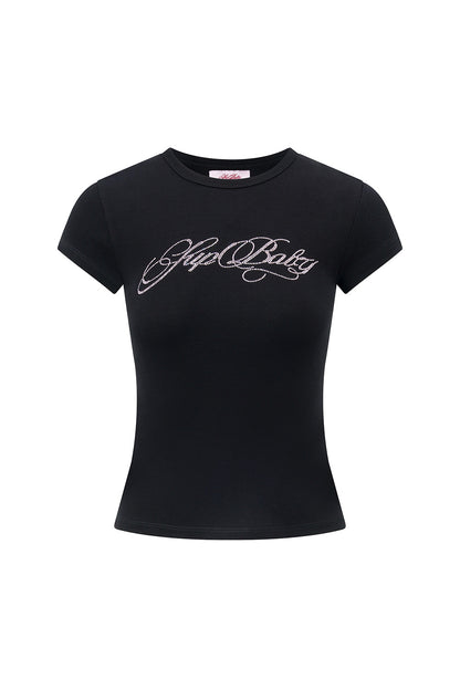Rhinestone Baby Logo Tee Women's