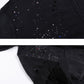 Rhinestone Black Zip-Up Hoodie