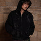 Rhinestone Black Zip-Up Hoodie