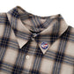 【I don't go to the moon】 Rhinestone Check Shirt