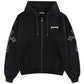 Rhinestone Cross Sleeve Zip Hoodie