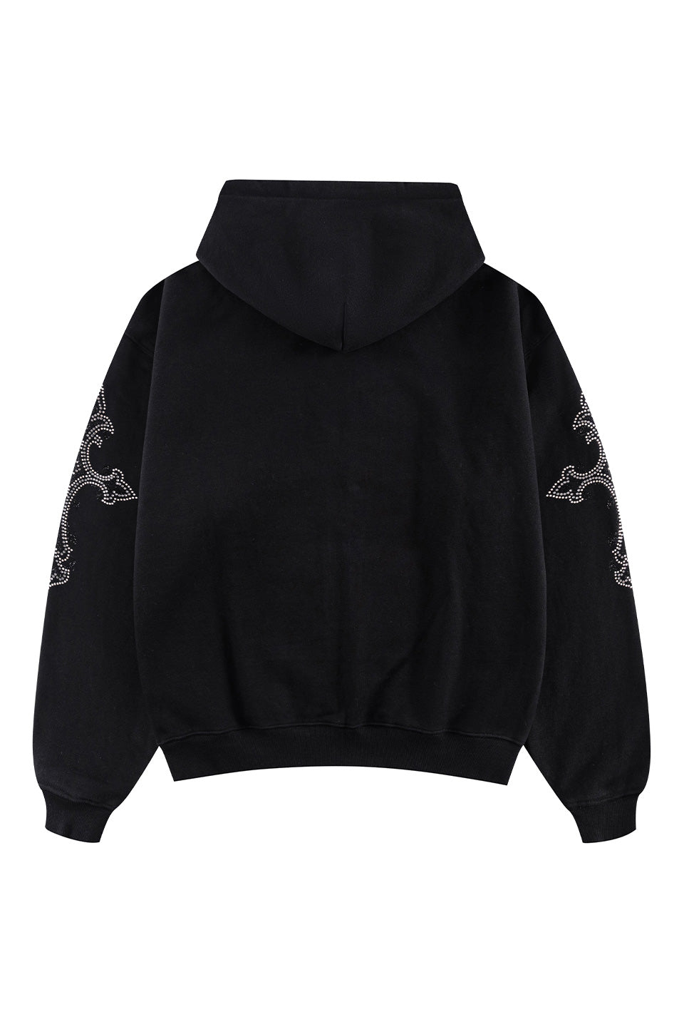 Rhinestone Cross Sleeve Zip Hoodie