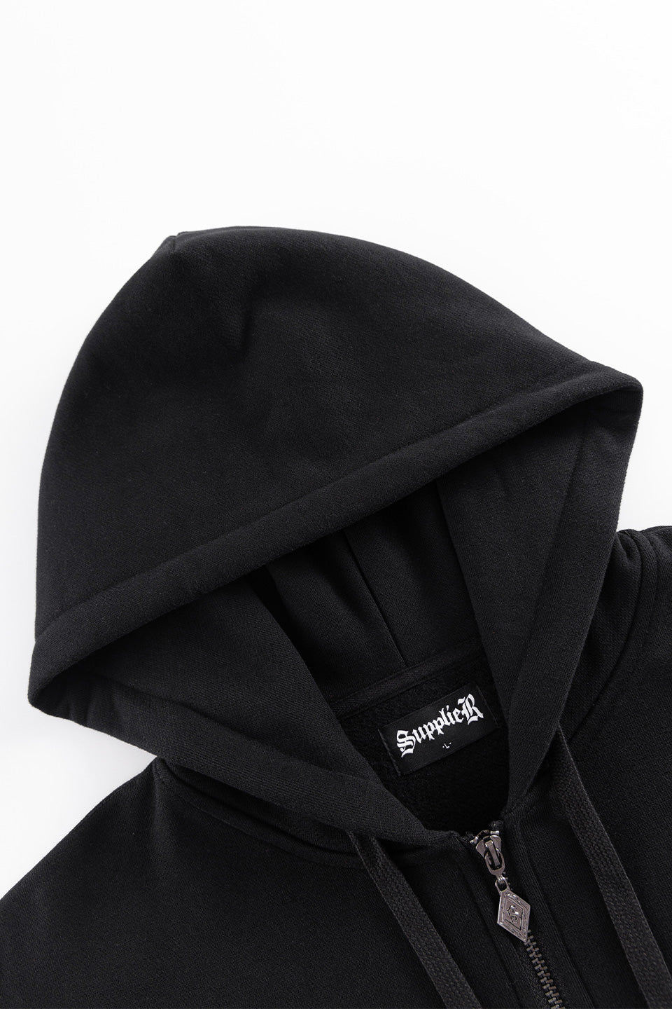 Rhinestone Cross Sleeve Zip Hoodie