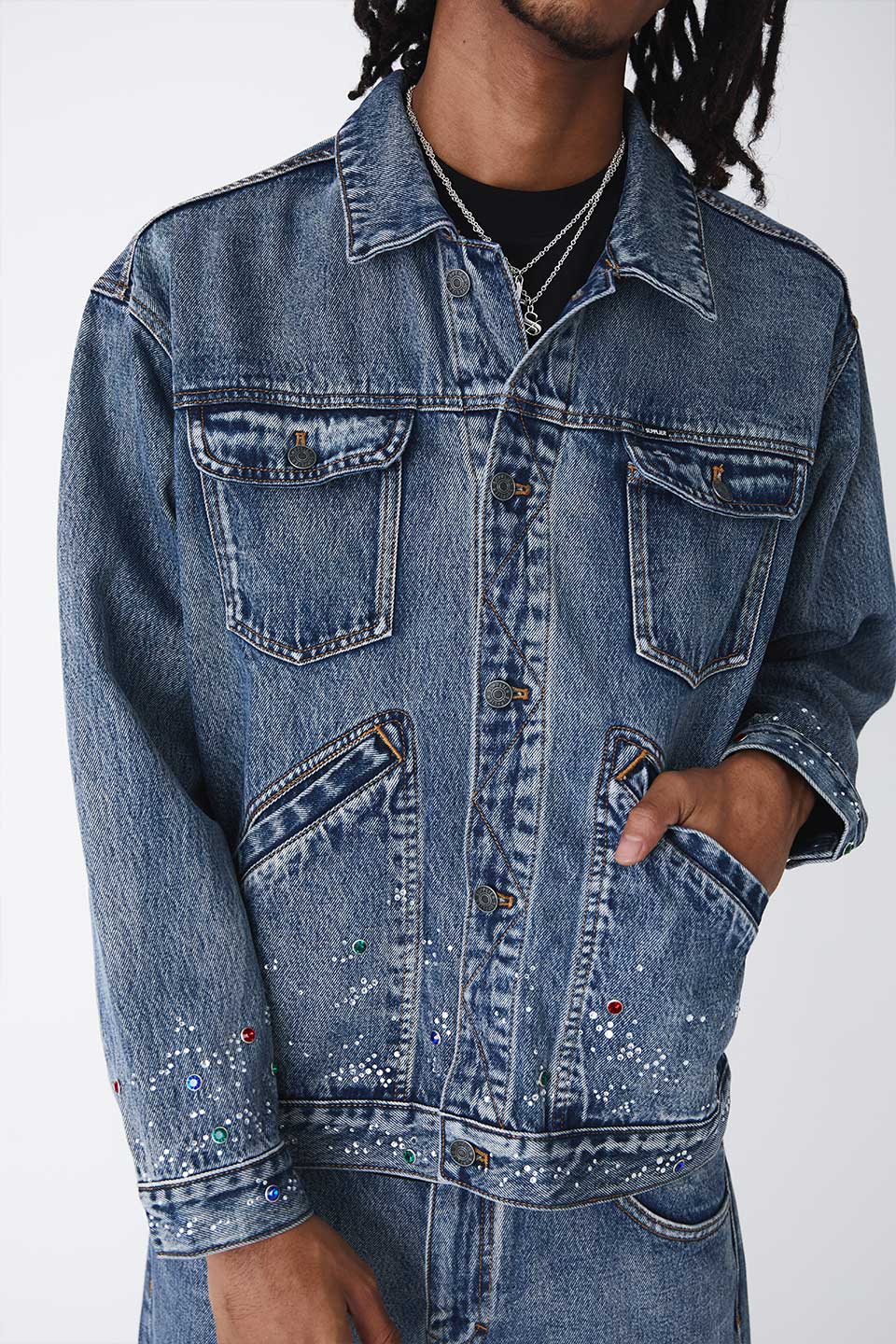 Rhinestone Denim Jacket