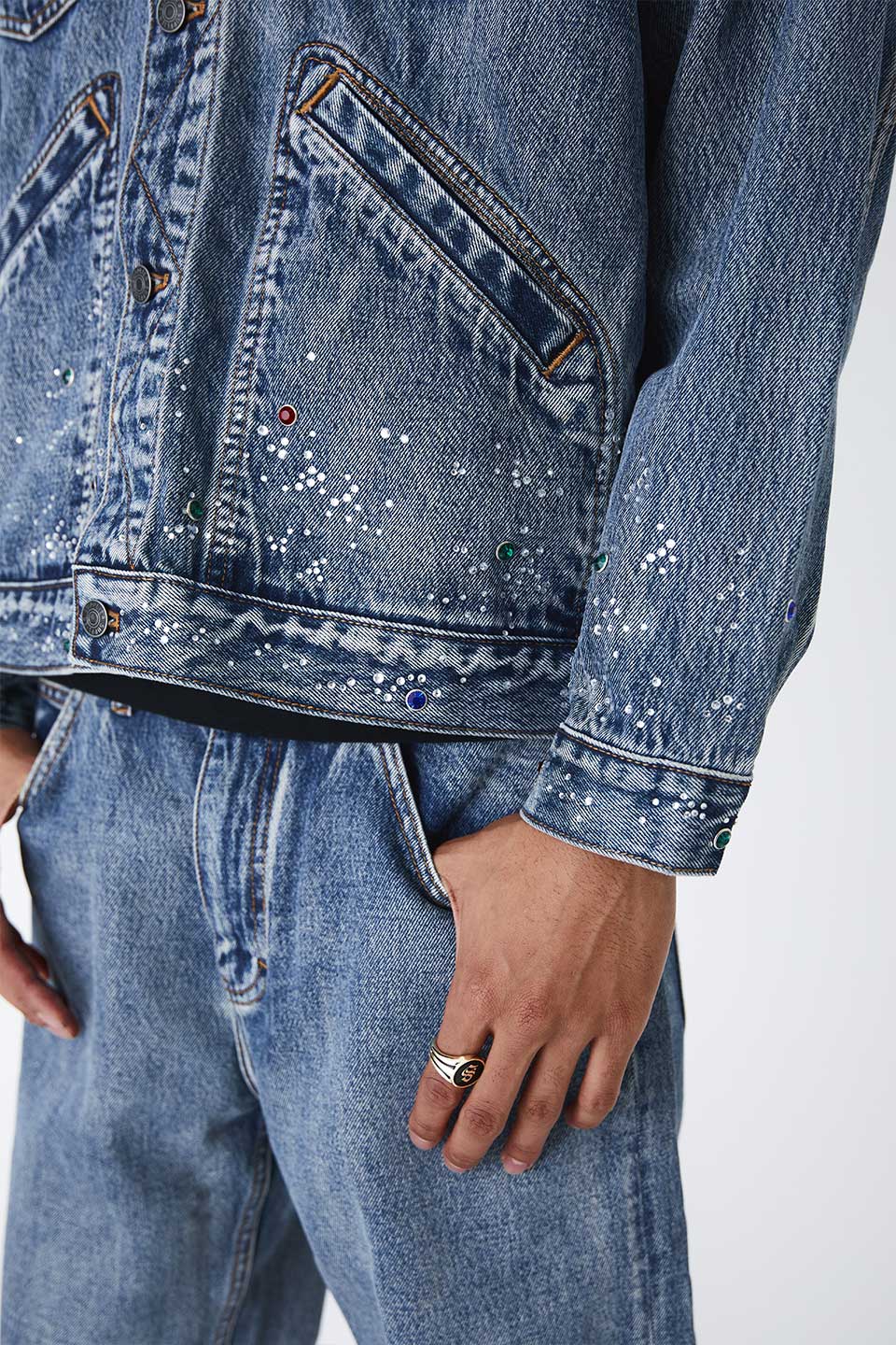 Rhinestone Denim Jacket