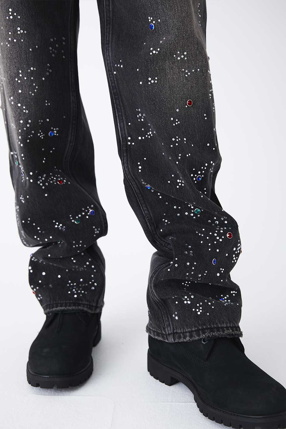 Rhinestone Denim Pants