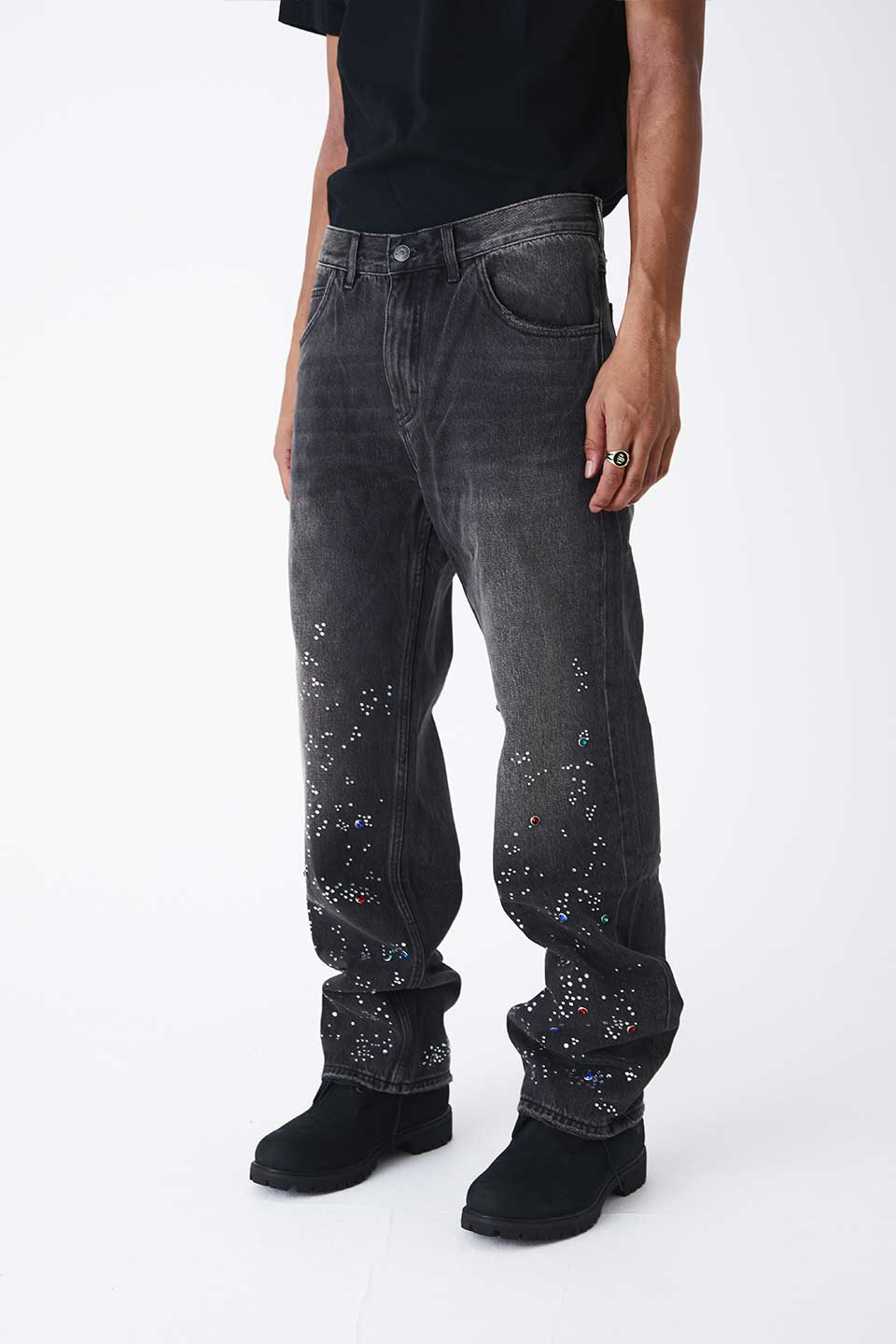 Rhinestone Denim Pants