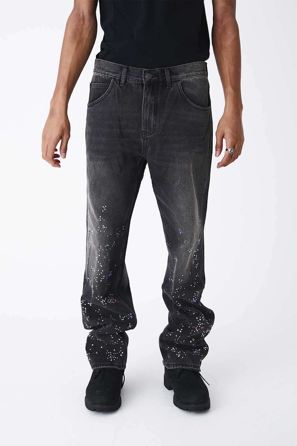 Rhinestone Denim Pants