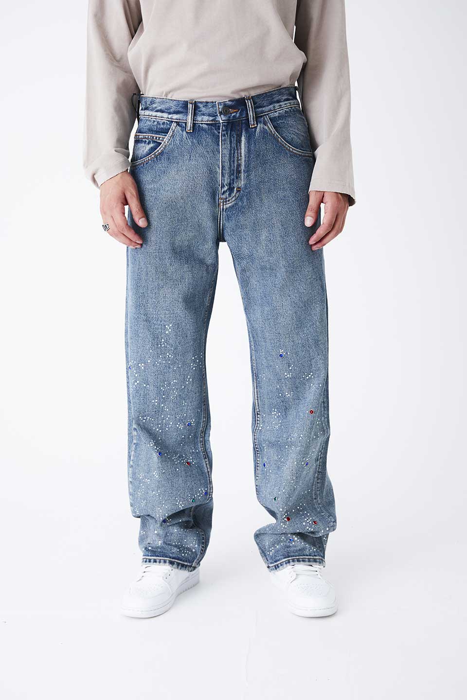 Rhinestone Denim Pants