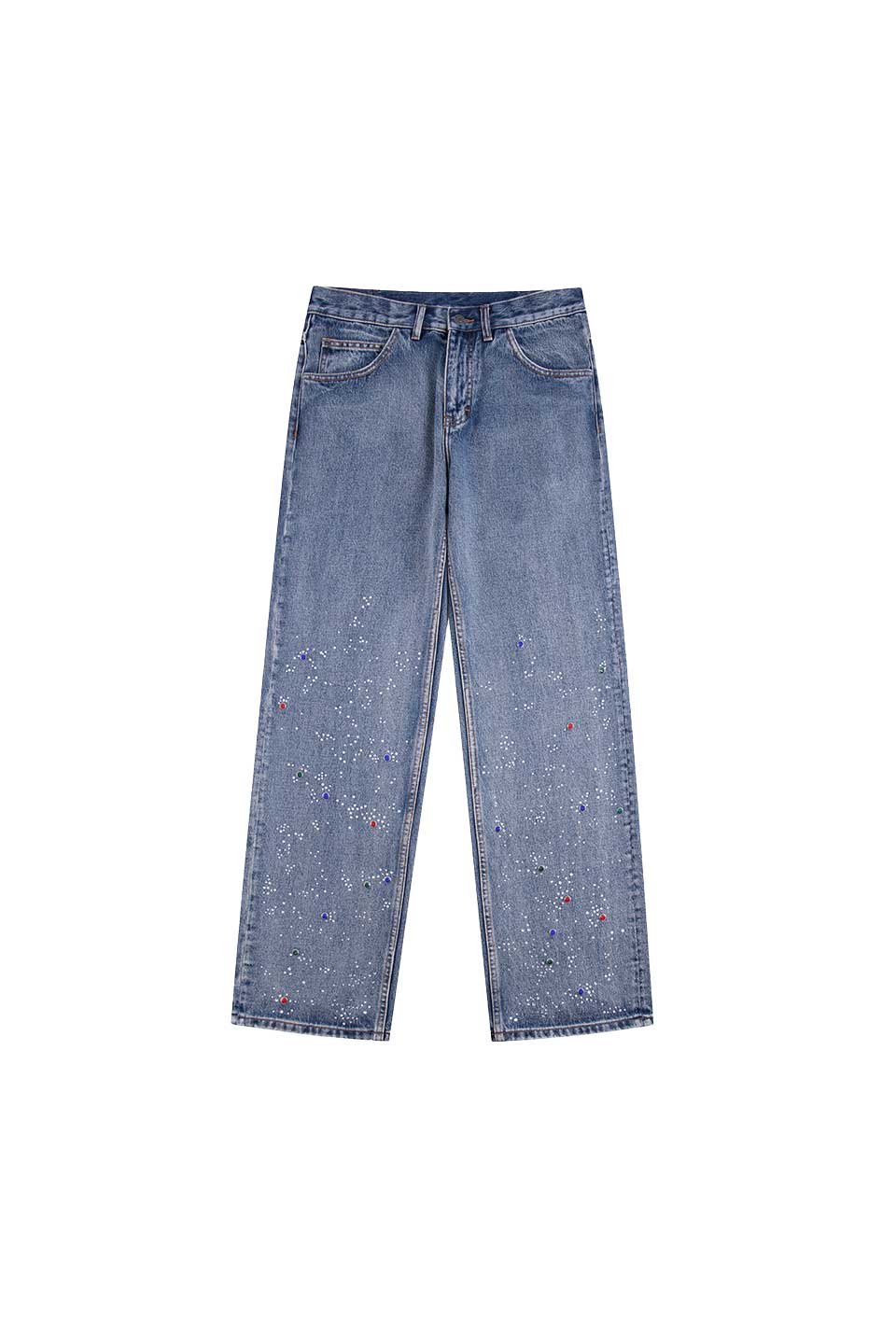 Rhinestone Denim Pants