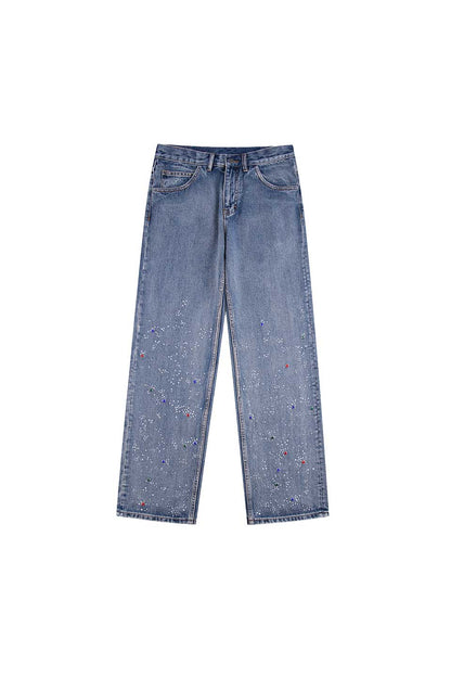 Rhinestone Denim Pants