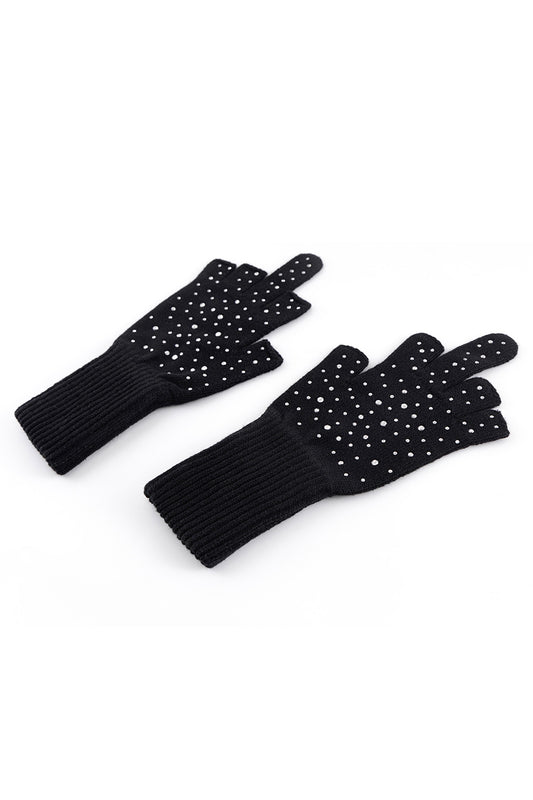 Rhinestone Fingerless Glove