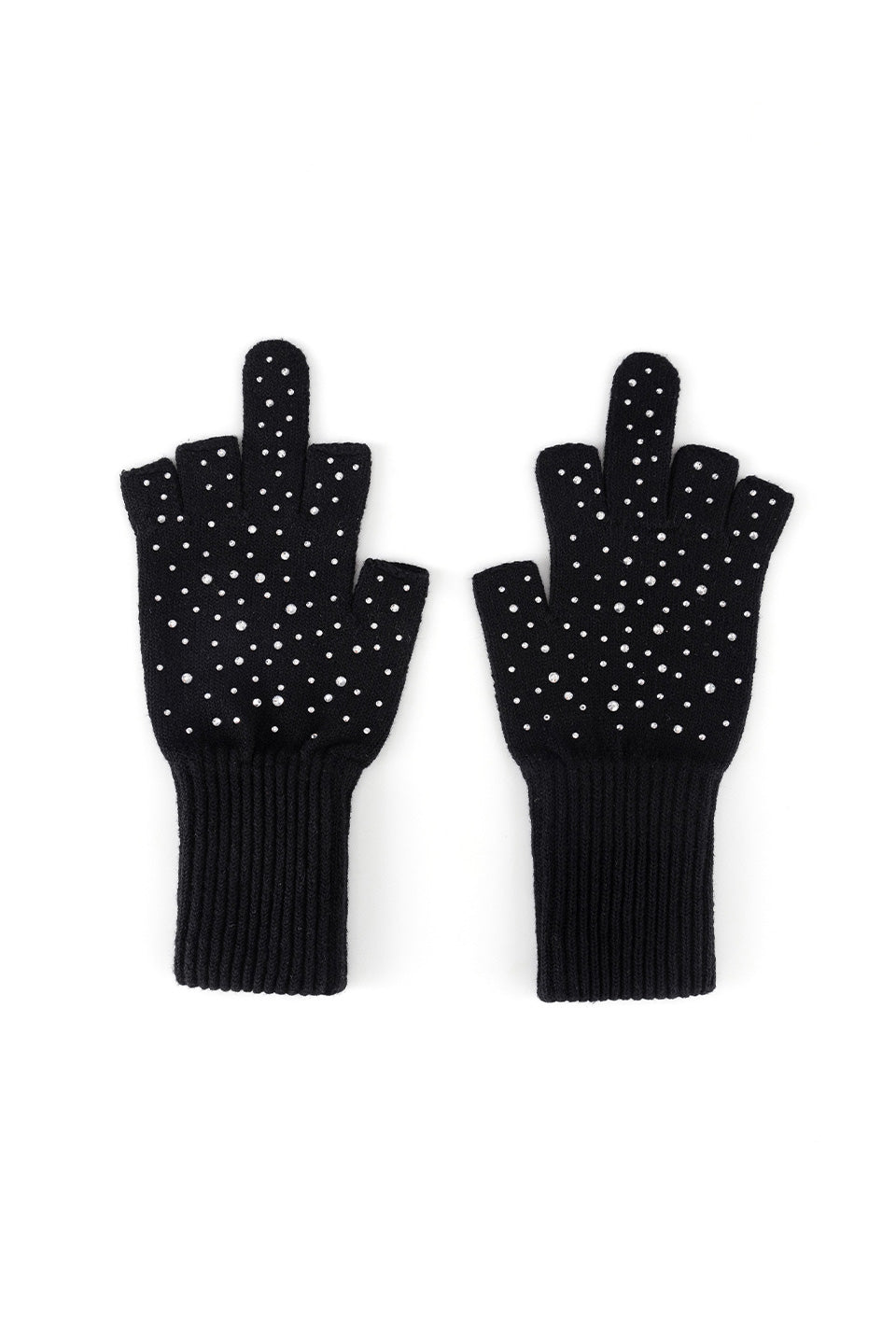Rhinestone Fingerless Glove