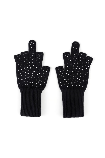 Rhinestone Fingerless Glove