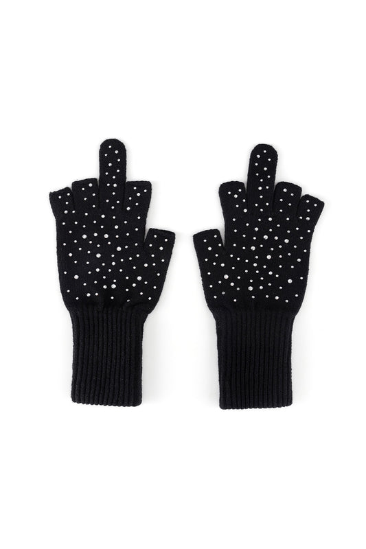 Rhinestone Fingerless Glove