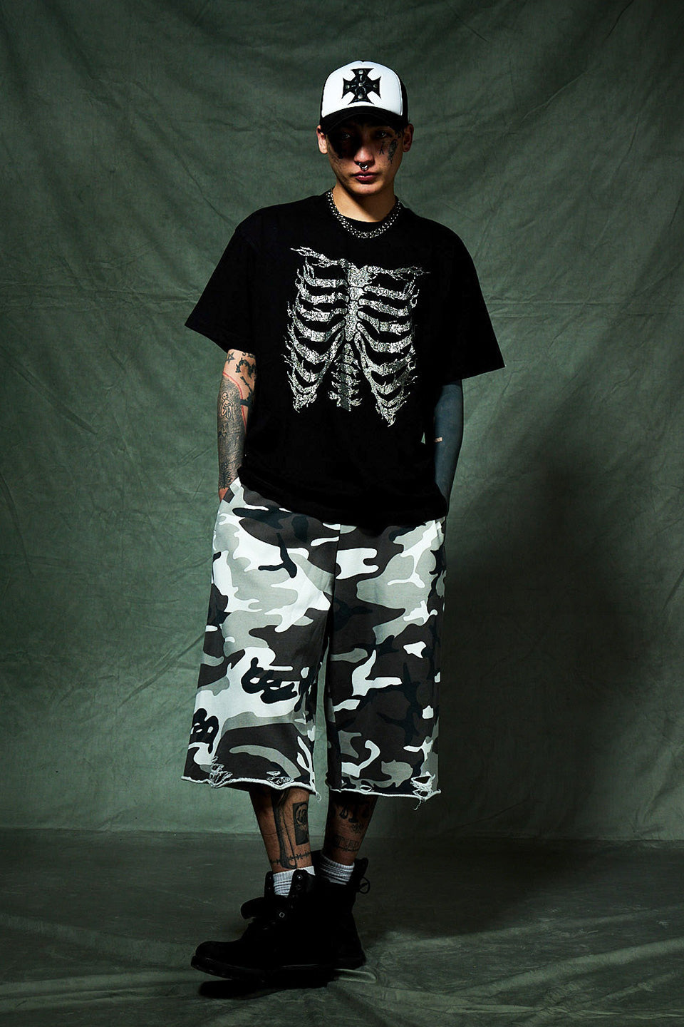 Rhinestone Fire Bones Tee
