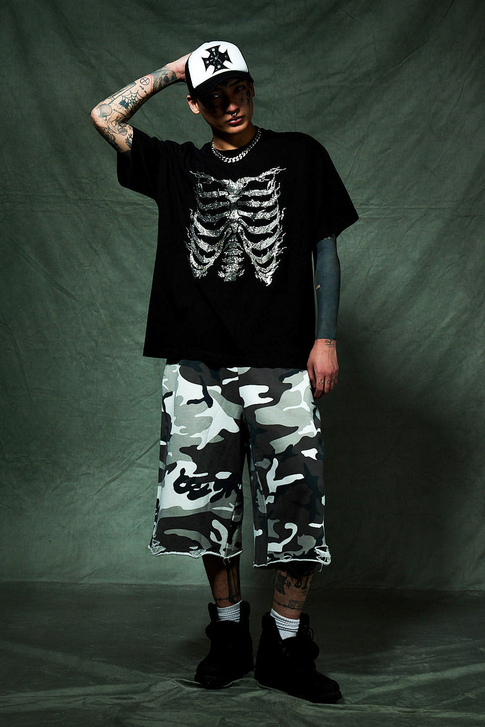 Rhinestone Fire Bones Tee
