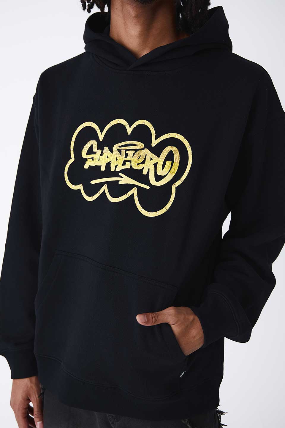 Rhinestone Graffiti Logo Hoodie