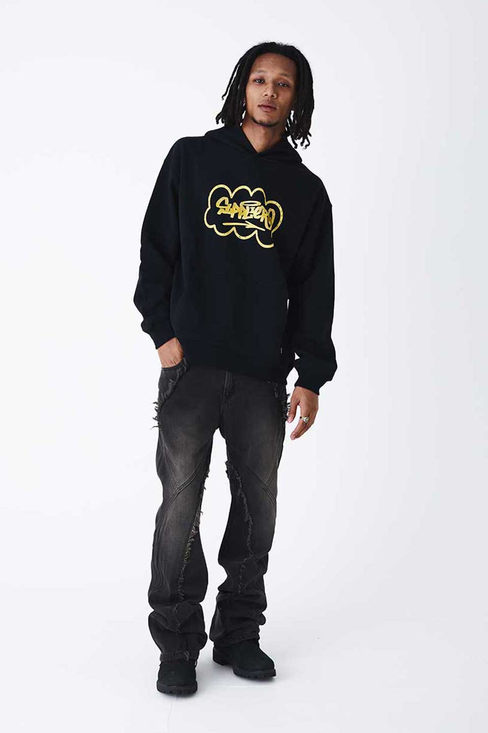 Rhinestone Graffiti Logo Hoodie