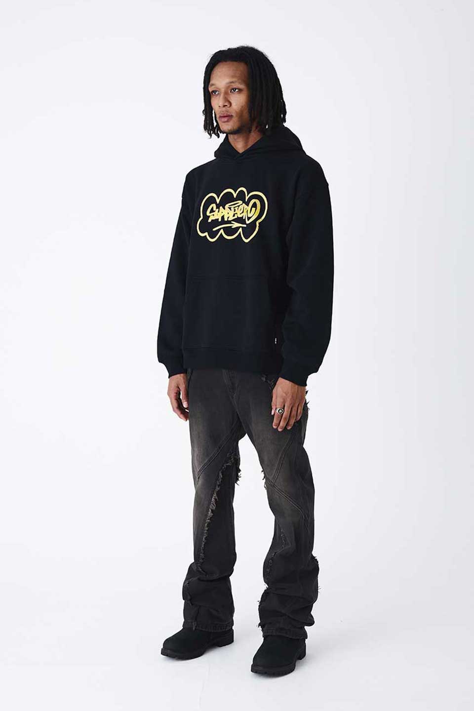 Rhinestone Graffiti Logo Hoodie