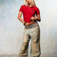 【先行予約販売】Rhinestone Leopard Logo Polo Shirt Women's【6月下旬お届け】