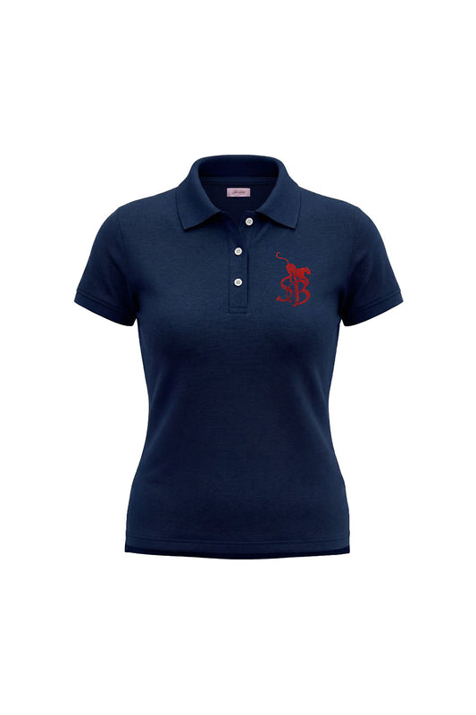 【先行予約販売】Rhinestone Leopard Logo Polo Shirt Women's【5月下旬~6月上旬お届け】