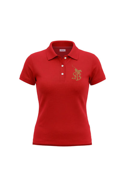 【先行予約販売】Rhinestone Leopard Logo Polo Shirt Women's【6月下旬お届け】