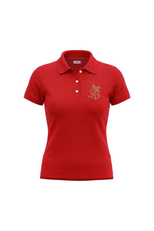 【先行予約販売】Rhinestone Leopard Logo Polo Shirt Women's【5月下旬~6月上旬お届け】