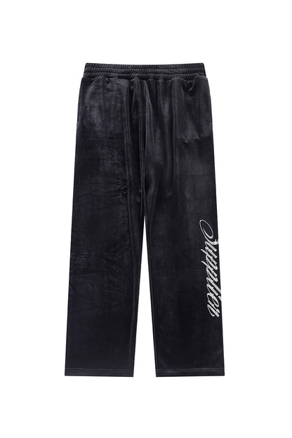 【予約商品】Rhinestone Velour Track Pants【9月上旬お届け】