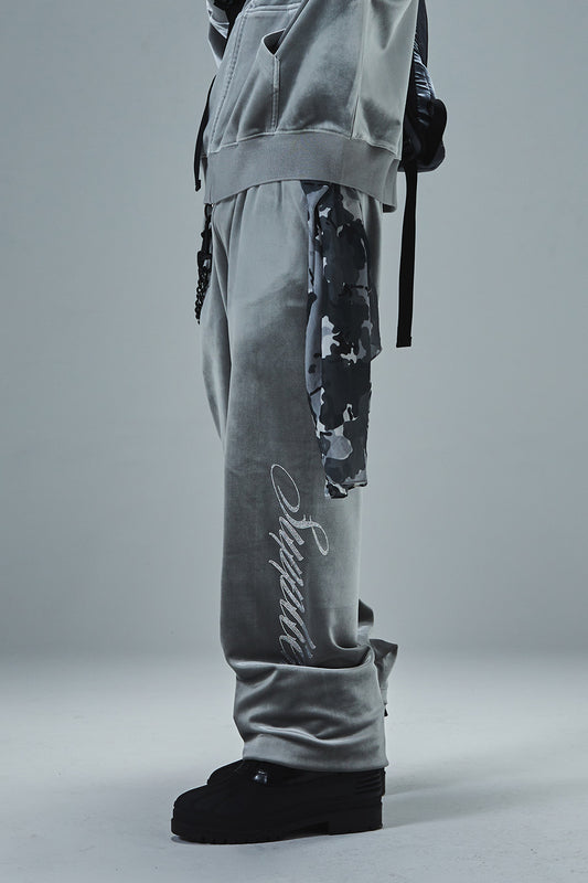 Rhinestone Velour Track Pants