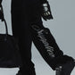 Rhinestone Velour Track Pants