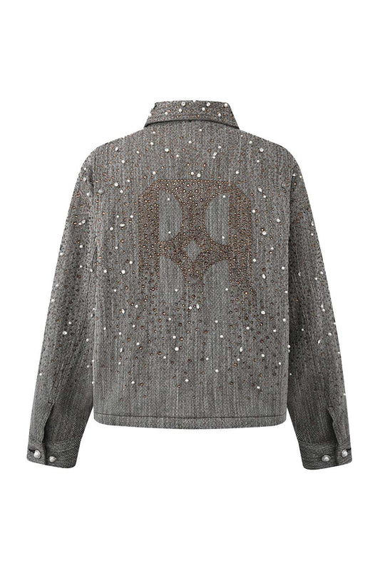 Rhinestone Zipper Jacket