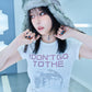 【I don't go to the moon】Moon Rhinestone Tee - Tight Fit - Black&White Set