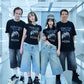 【I don't go to the moon】Moon Rhinestone Tee - Tight Fit - Black&White Set