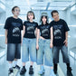 【I don't go to the moon】 Moon Rhinestone Tee - Oversize Fit