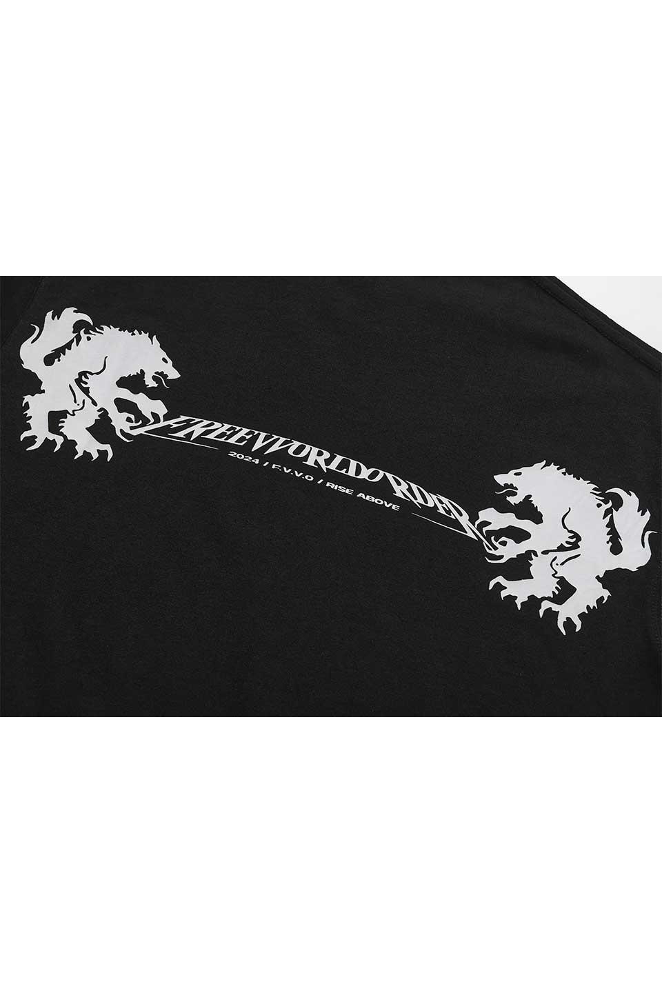 Rise Above Wolf Print T-Shirt