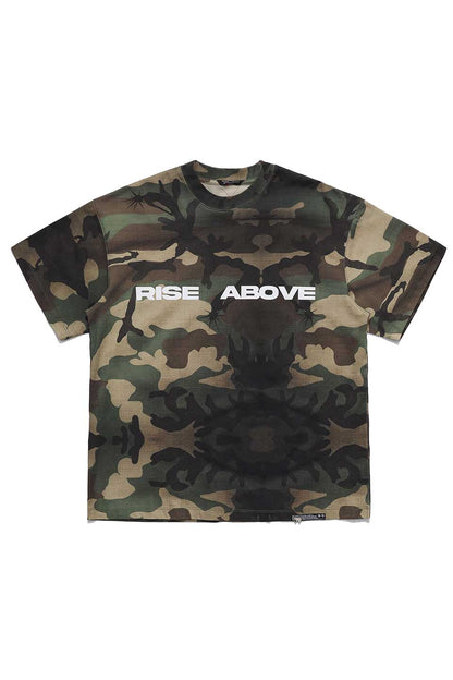 Rise Above Wolf Print T-Shirt