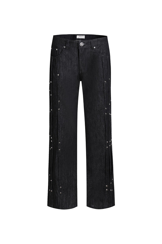 Riveted Pleated Denim