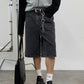 Root-Dyed Mid-Rise Denim Shorts